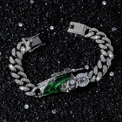 Hip-Hop Human Rhinestones Zinc alloy Cuban Link Chain Curb Chain Chain & Link Bracelets