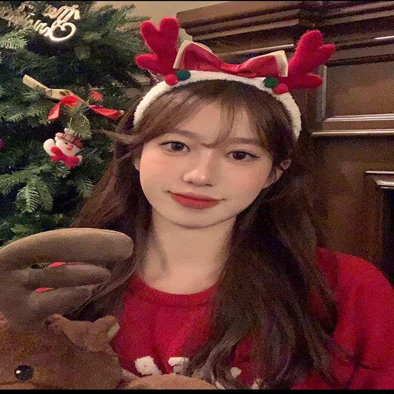 Christmas Fashion Women'S Antlers Flocking Handmade Hair Band