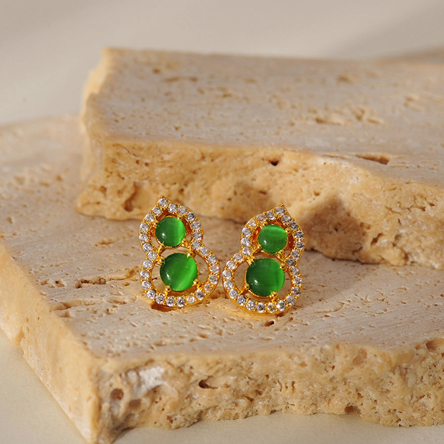 1 Pair Elegant Gourd 304 Stainless Steel Ear Studs