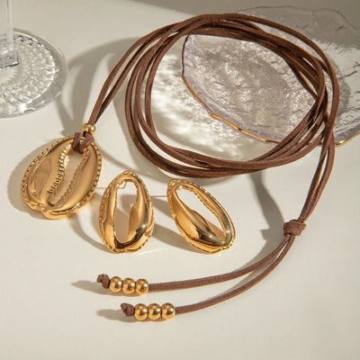 Jewelry Vacation Classic Style Color Block 304 Stainless Steel Jewelry Set