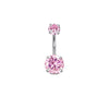 1 Piece 1 Set Belly Rings Hip-Hop Shiny Heart Shape 316L Stainless Steel  Copper Inlay Zircon Belly Rings