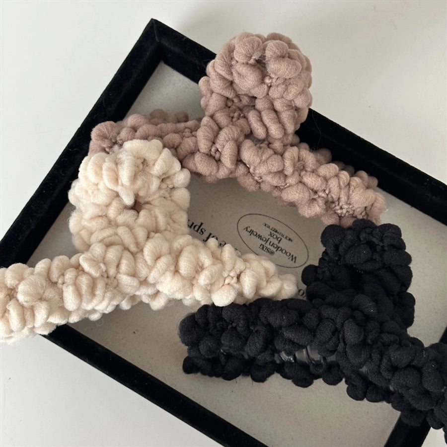 simple style solid color cloth hair claws