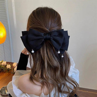princess bow knot cloth patchwork hair clip