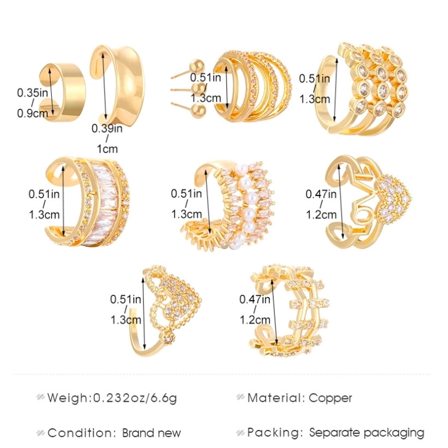 1 Piece Nordic Style Simple Style Geometric Water Droplets Copper Ear Cuffs