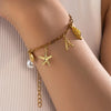 Marine Style Letter Starfish Conch 304 Stainless Steel Bracelets In Bulk
