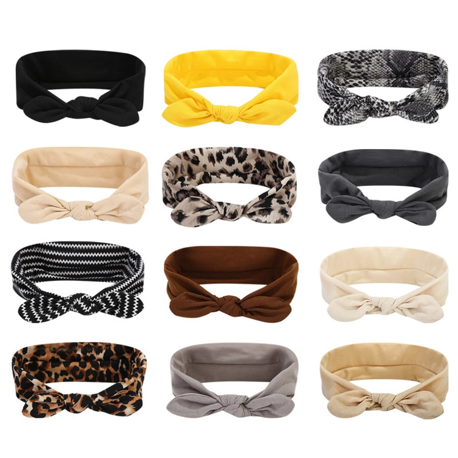 women's simple style solid color snakeskin leopard cloth hair band