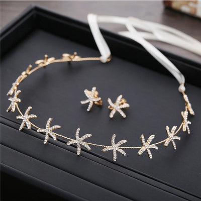 Alloy Diamond Star Bridal Jewelry Sets