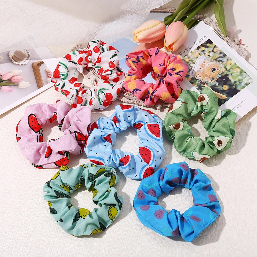 fashion fruit pattern children's hair scrunchies