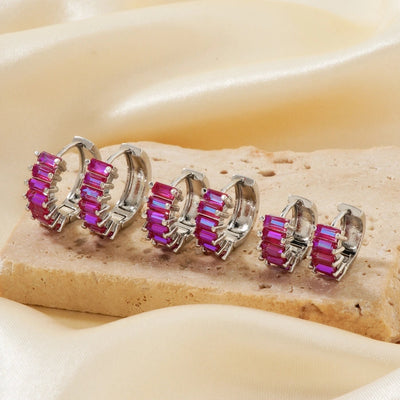 1 Pair Casual Glam Shiny Solid Color Inlay Copper Zircon K Gold Plated Rhodium Plated Ear clip