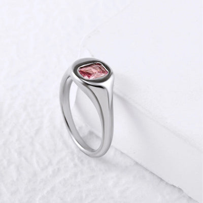 Jewelry Simple Style Geometric 304 Stainless Steel Zircon Inlay Rings