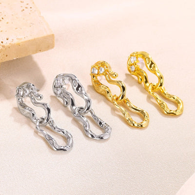 1 Pair Elegant Simple Style Geometric Alloy 18K Gold Plated Drop Earrings