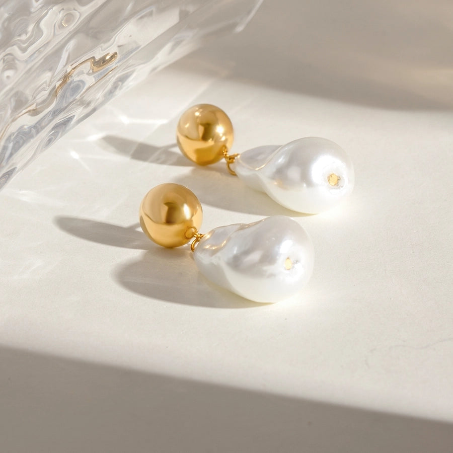 1 Pair Simple Style Classic Style Geometric 304 Stainless Steel Drop Earrings