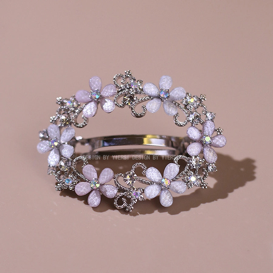 elegant flower rhinestone handmade diamond hair clip