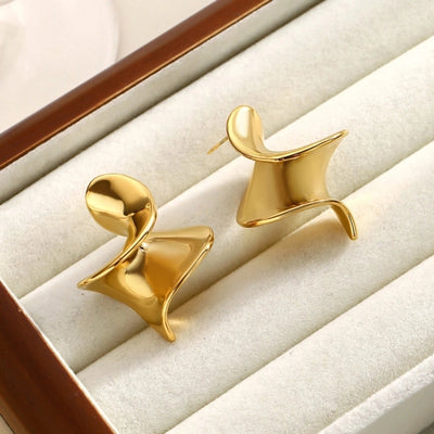 1 Pair Glam Classical Romantic Spiral 304 Stainless Steel Ear Studs