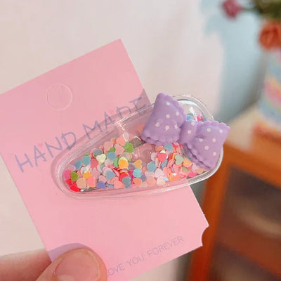 kid's cute cartoon fruit alloy rubber sequins hair clip
