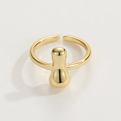 Copper 18K Gold Plated Plating Letter Copper Rings