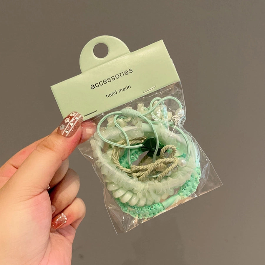 cute sweet pastoral flower rubber gauze hair tie