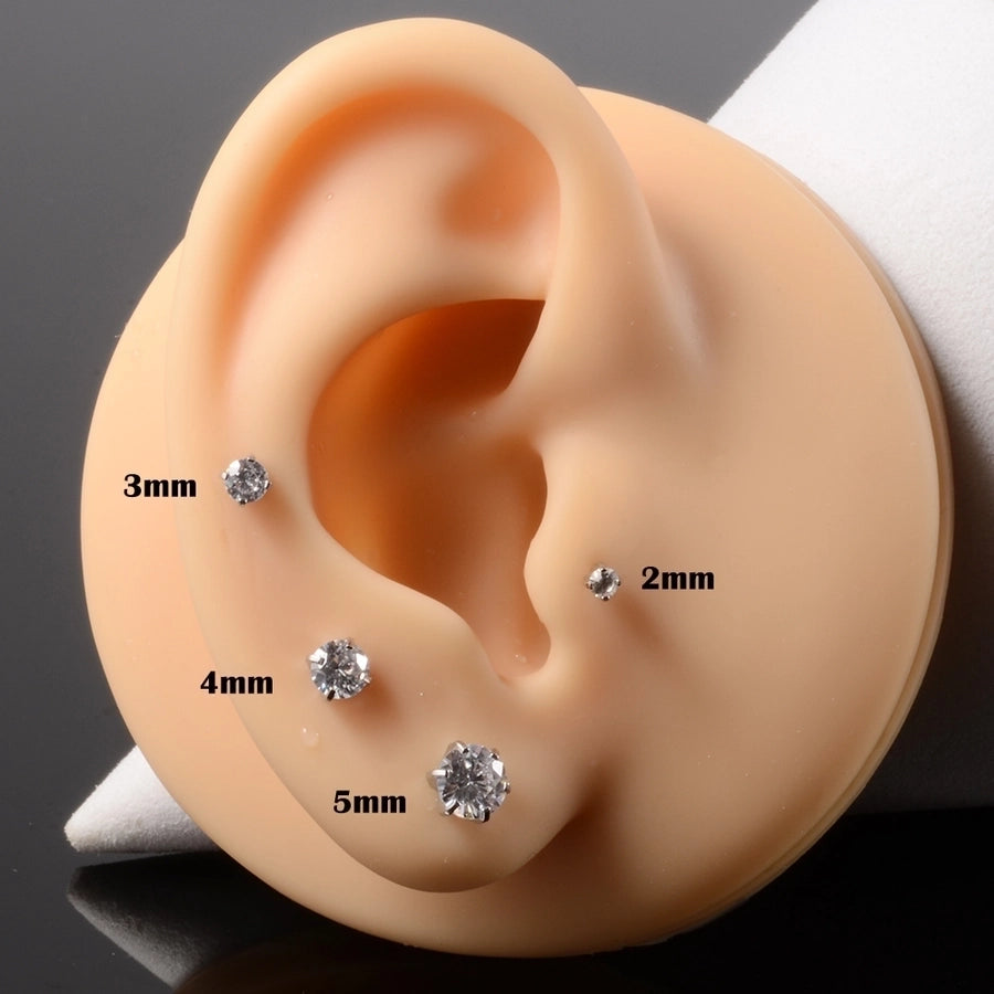 1 Piece Hawaiian Tropical Round Flower Butterfly Inlay 316 Stainless Steel  Zircon 24K Gold Plated Cartilage earrings