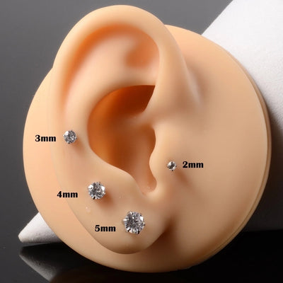 1 Piece Hawaiian Tropical Round Flower Butterfly Inlay 316 Stainless Steel  Zircon 24K Gold Plated Cartilage earrings