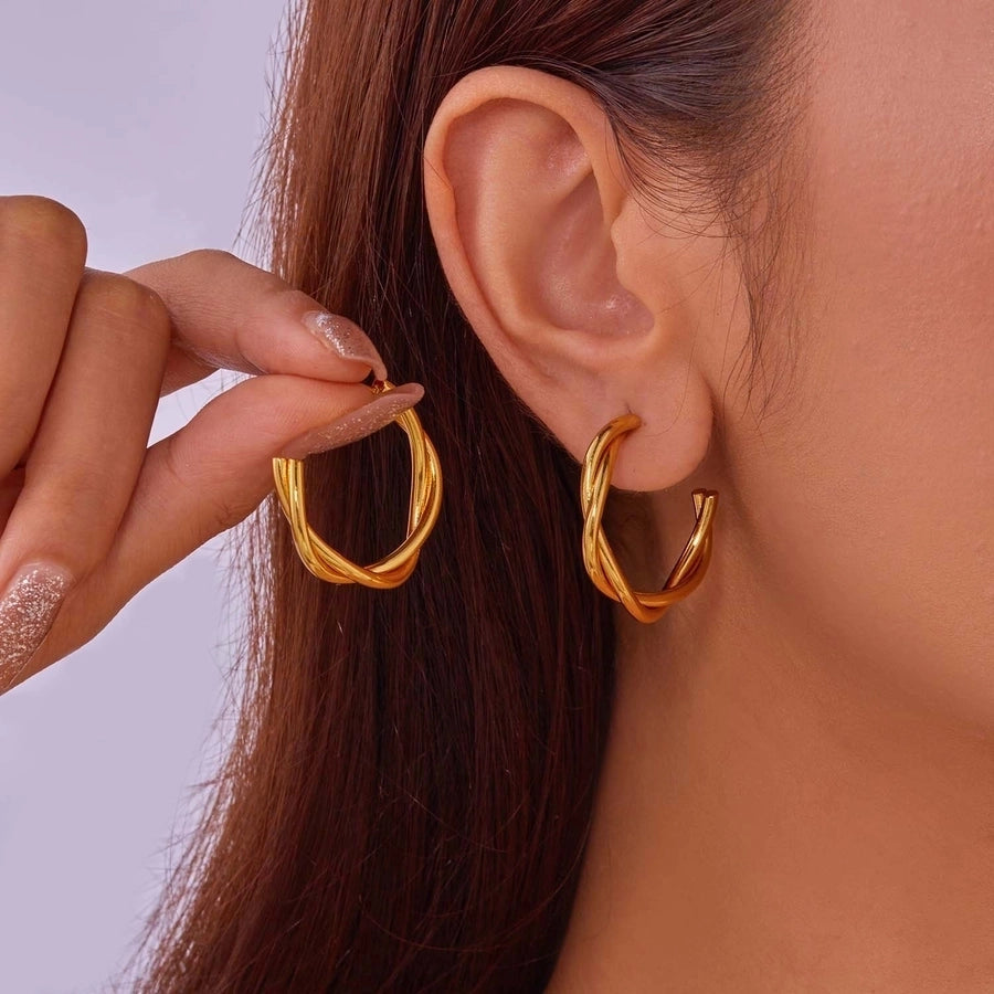 1 Pair IG Style Classic Style U Shape Irregular Heart Shape Irregular 201 Stainless Steel Earrings