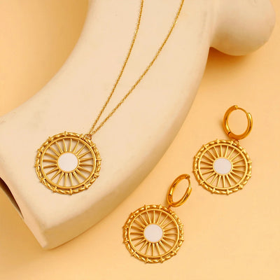 Jewelry Simple Style Classic Style Commute Round 304 Stainless Steel 316 Stainless Steel  18K Gold Plated Jewelry Set