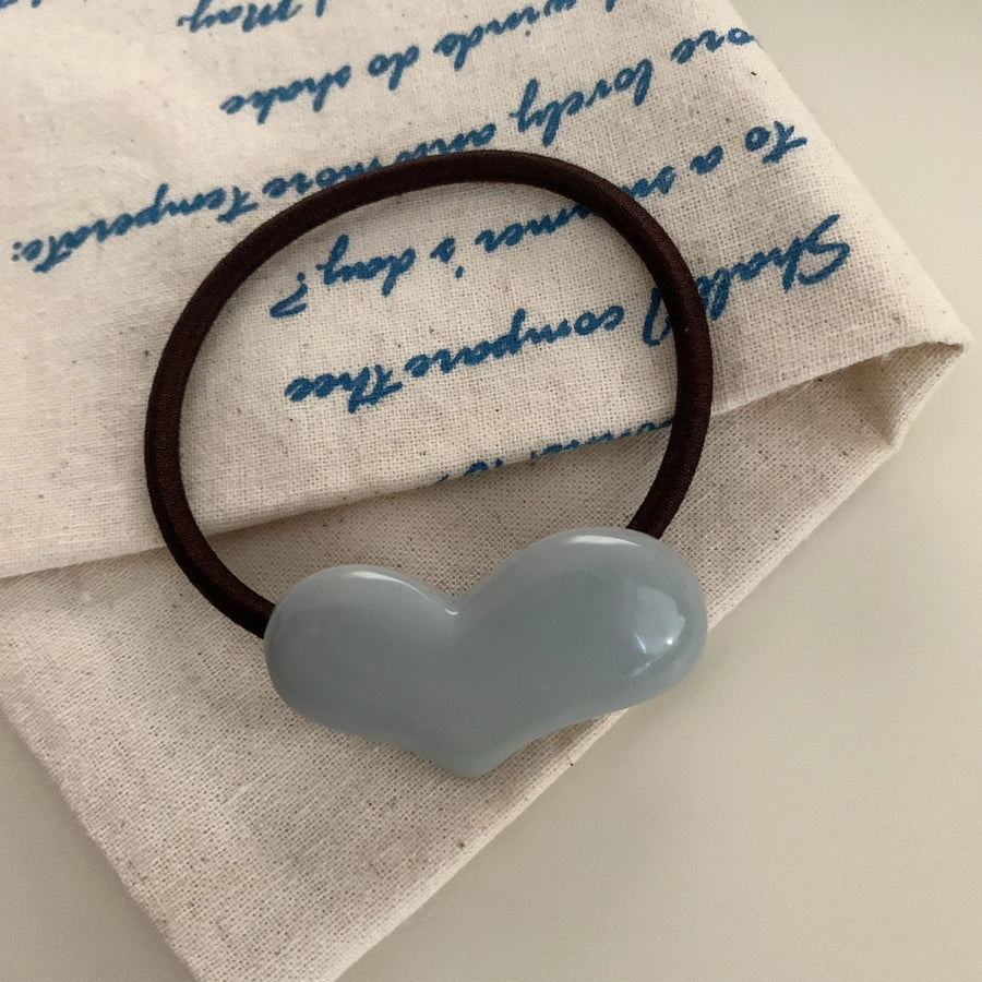 Women's Cute Simple Style Heart Shape Resin Hair Tie