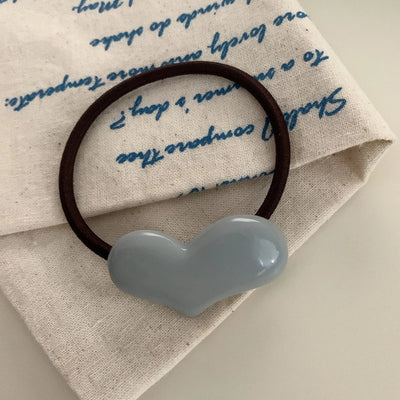 Women's Cute Simple Style Heart Shape Resin Hair Tie