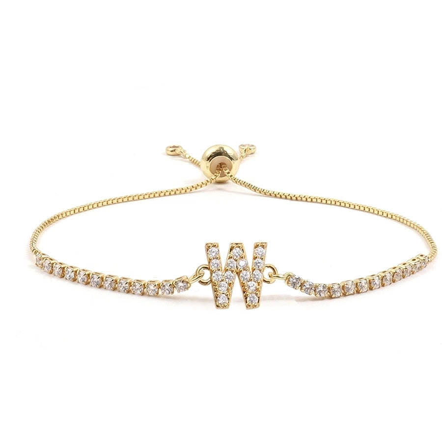 Copper Inlay Letter Zircon Bracelets