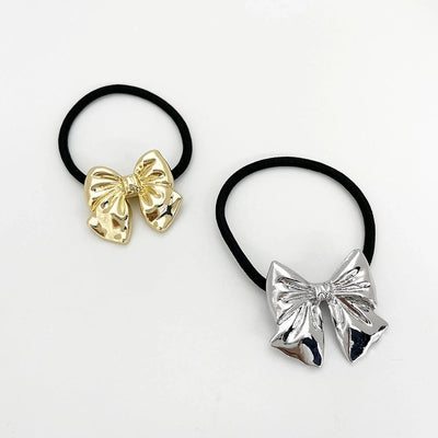 Women's Lady Bow Knot Alloy Plating Hair Tie