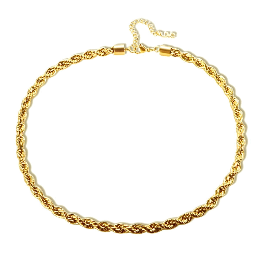 Jewelry Streetwear Twist 304 Stainless Steel Plating Bracelets Necklace