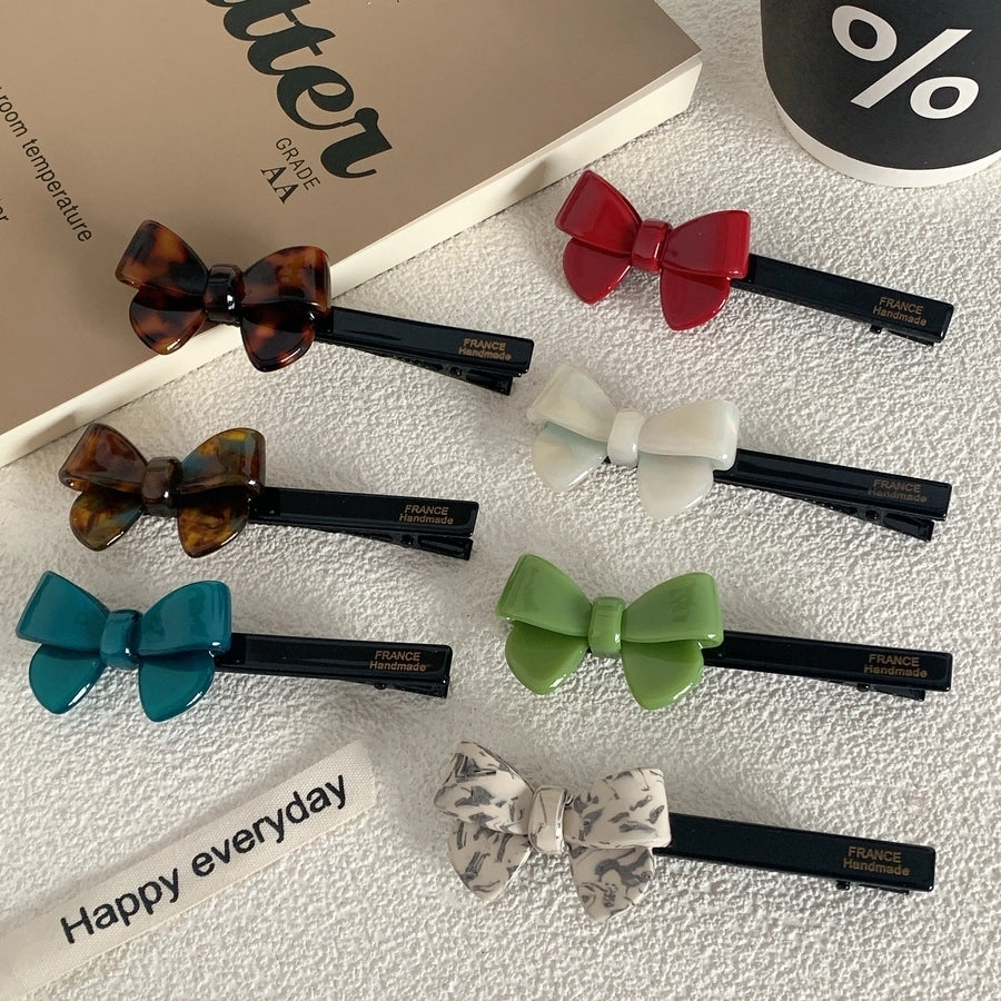 simple style bow knot acetic acid sheets hair clip