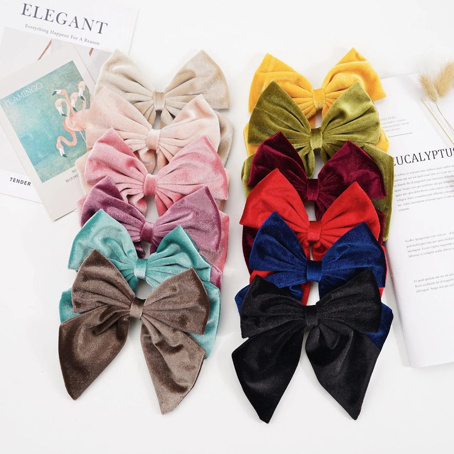 Women's Retro Bow Knot Flannel Hair Clip