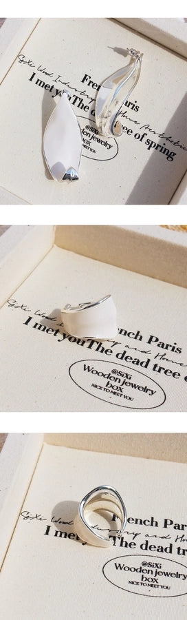 Drip glazed Brass 24K Gold Plated Inlay Leaves Water Droplets Zircon Open Rings