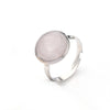 Jewelry Casual Simple Style Round Spot Solid Color 304 Stainless Steel Natural Stone Opal Polishing Inlay Adjustable Ring
