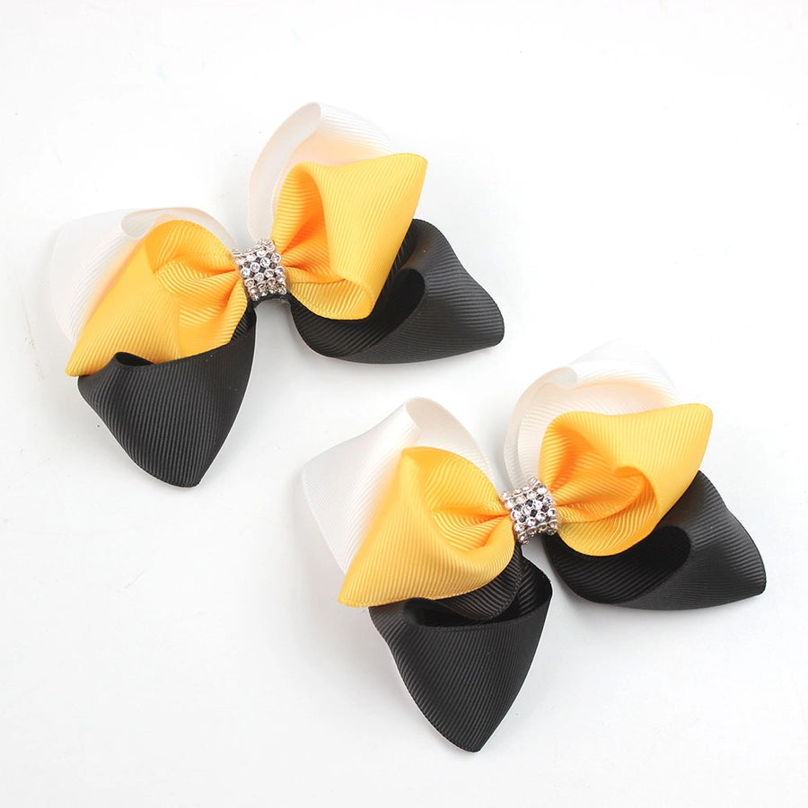 Girl'S IG Style Sweet Bow Knot Cloth Inlay Rhinestones Hair Clip