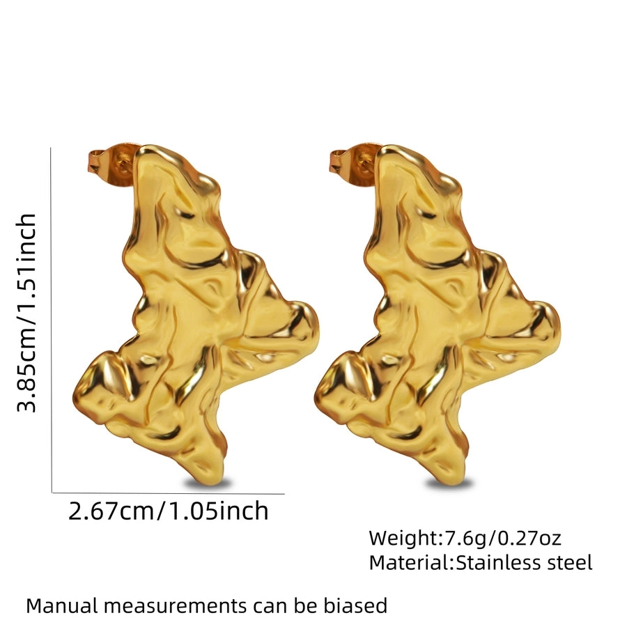 1 Pair Classic Style Geometric Irregular Plating 304 Stainless Steel Imitation Gold  Ear Studs