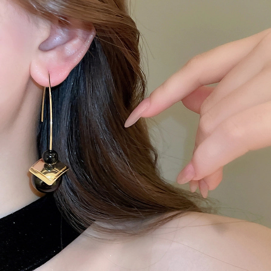 1 Pair Simple Style Round Plating Copper Resin Ear hook