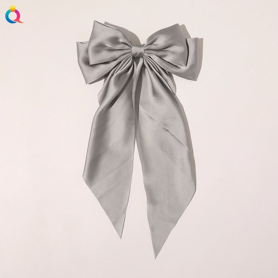 simple style bow knot cloth printing hair clip 1 piece