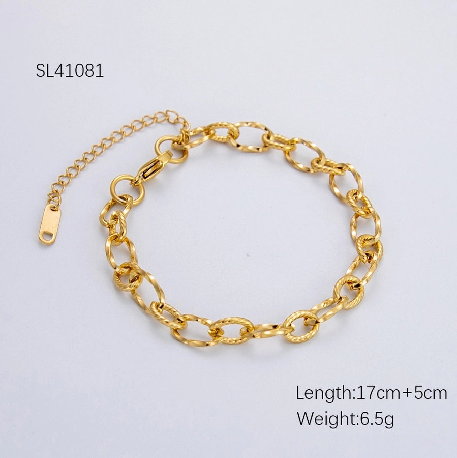 Casual Simple Style Solid Color 304 Stainless Steel Bracelets In Bulk