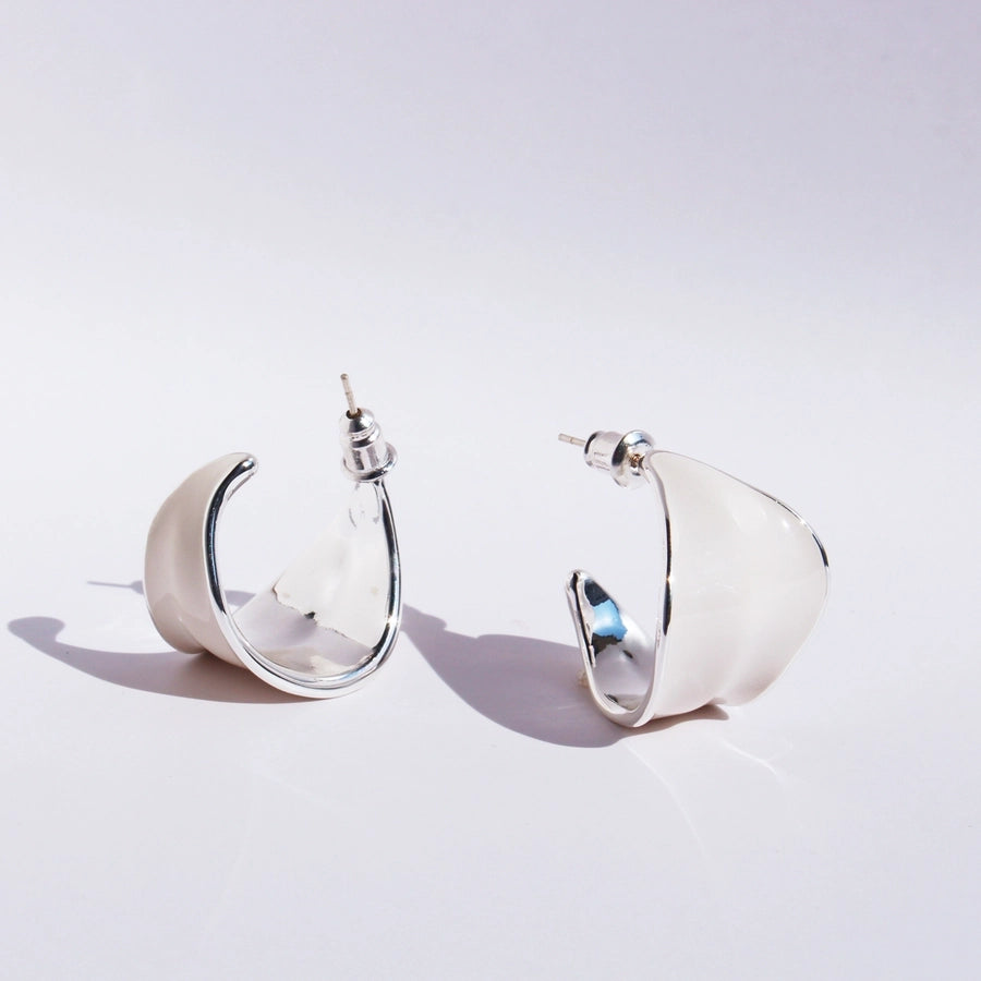 1 Pair Elegant Artistic Commute Geometric Epoxy Brass 24K Gold Plated Earrings