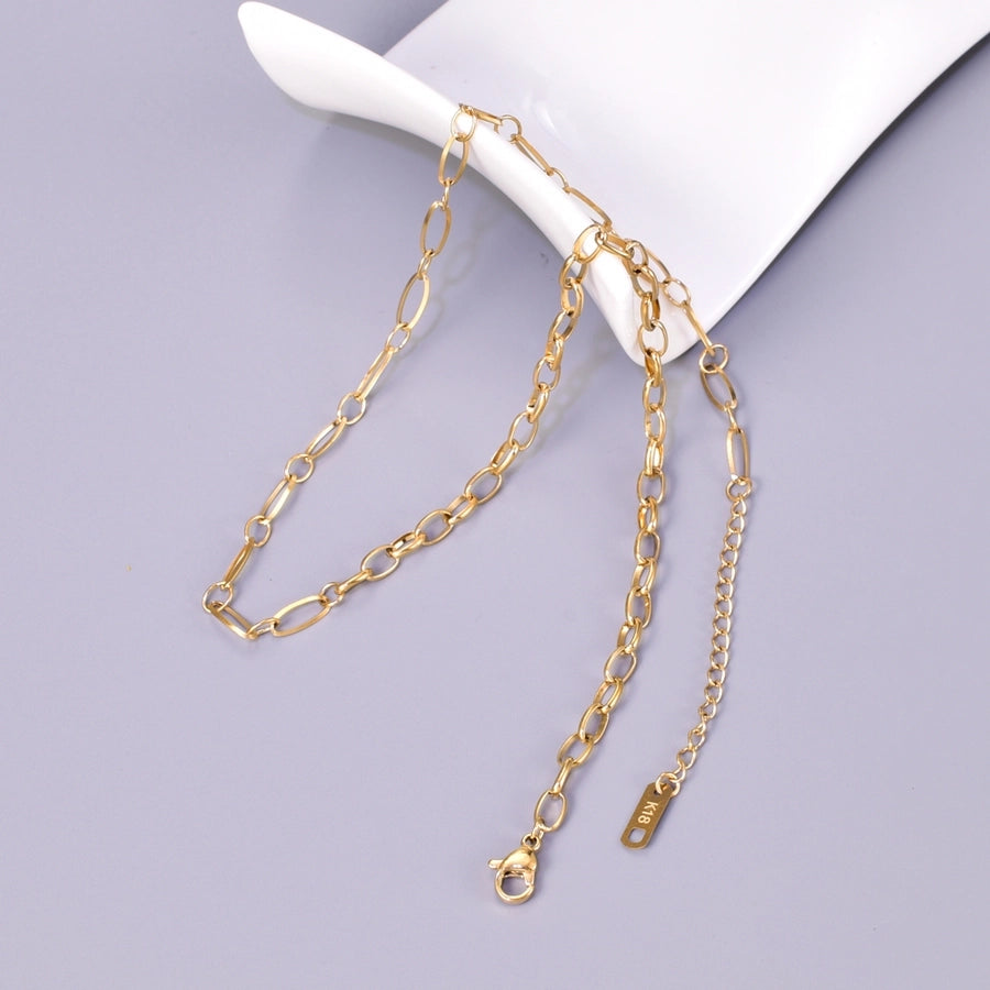 Jewelry Simple Style Classic Style Geometric Titanium Steel 18K Gold Plated Necklace
