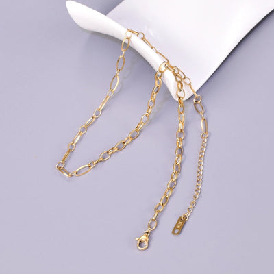 Jewelry Simple Style Classic Style Geometric Titanium Steel 18K Gold Plated Necklace