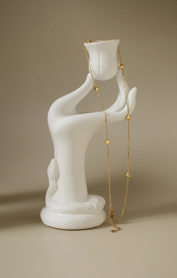 Jewelry IG Style Heart Shape 304 Stainless Steel 18K Gold Plated Necklace