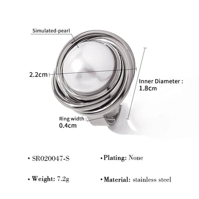 Jewelry Retro Vacation Geometric 304 Stainless Steel 18K Gold Plated Open Rings