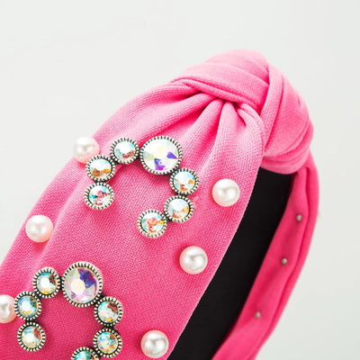 Women's Casual Vacation Classic Style Knot Alloy Cloth Inlay Glass Pearl Hair Band