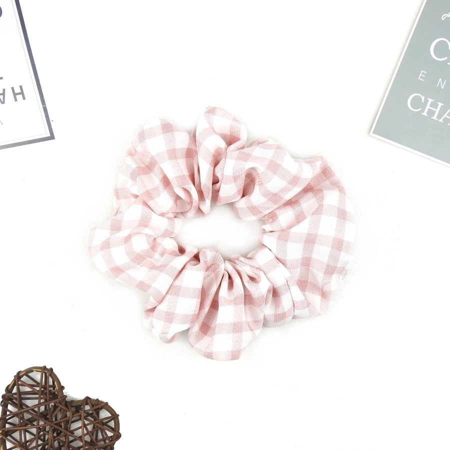 small plaid hair ring  girl hair rope simple fabric hair ring large intestine hair Ring Ball hair accessories