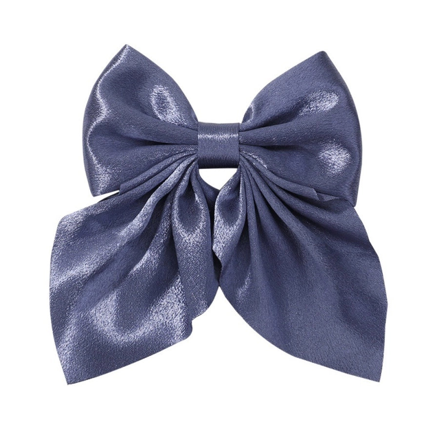 Girl'S Sweet IG Style Bow Knot Yao Ming Polyester Ribbed Band Hair Clip