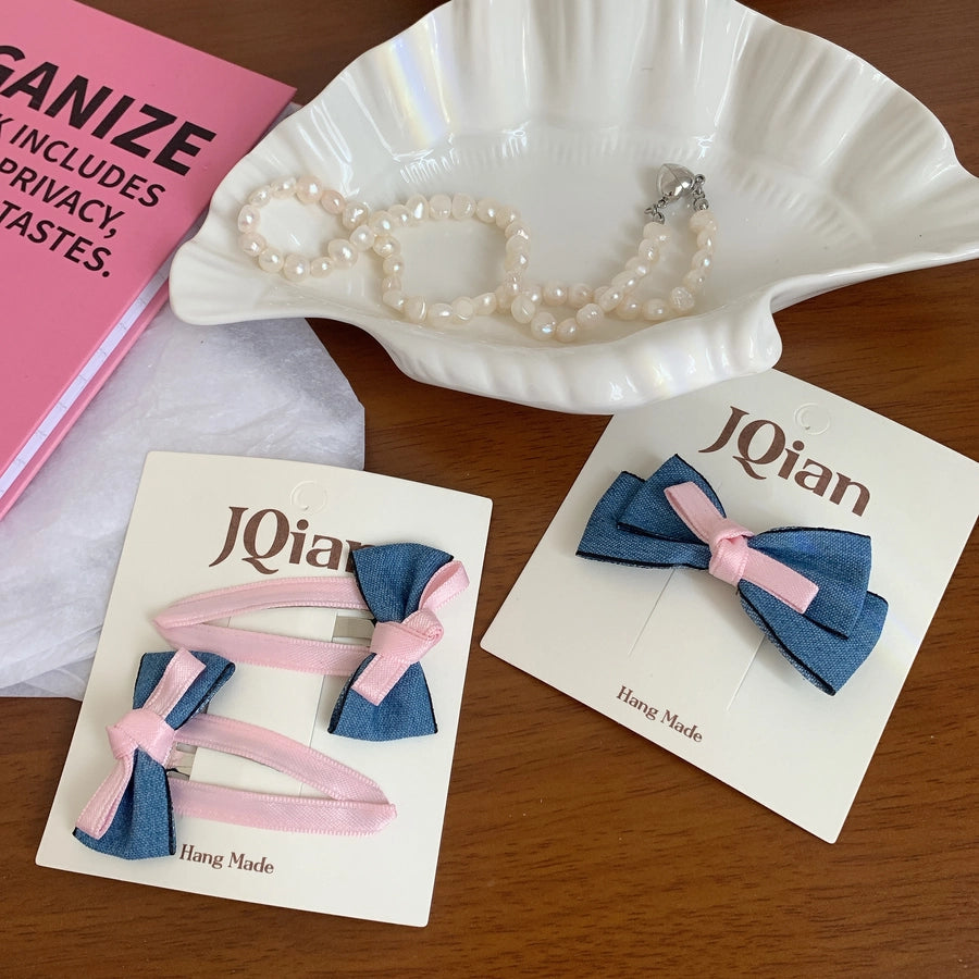 Women's IG Style Bow Knot Cloth Hair Clip