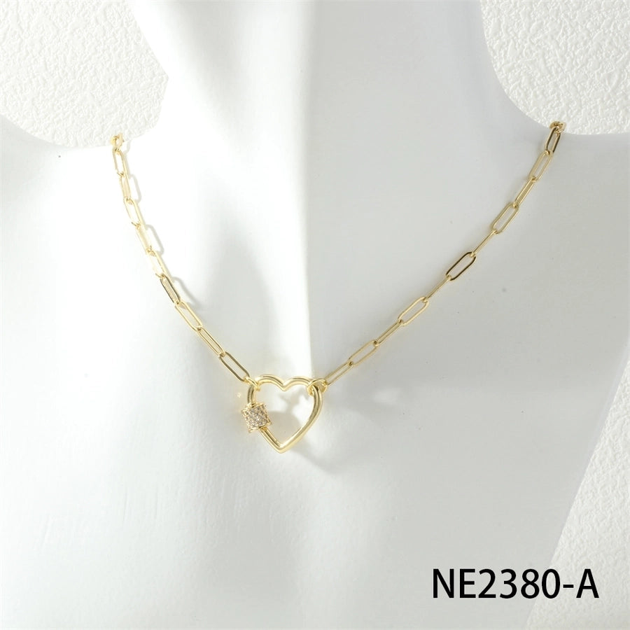 Jewelry Hip-Hop Punk Cool Style Heart Shape Copper Necklace