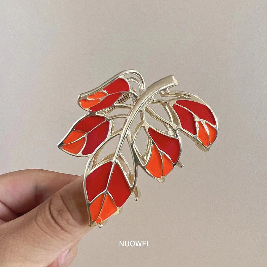 Women's Simple Style Color Block Alloy Printing Hair Claws